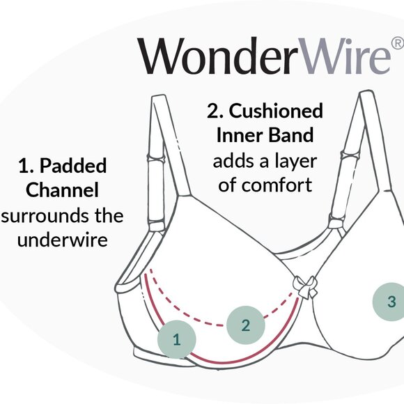 Set of 3! 42DD Glamorise ELEGANCE Bra (UNDERWIRE) Lace Side-Bones Blue-Ice NEW - Picture 15 of 16